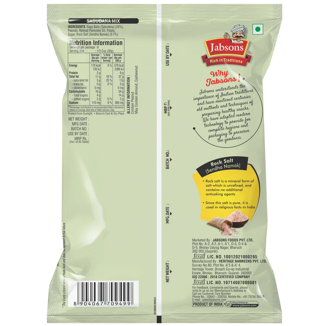 JABSON SABUDANA MIX 180GM